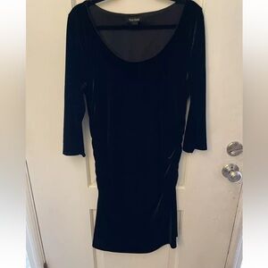 White House Black Market Velvet Midi Scoop Front Dress Size XL Classic, Formal